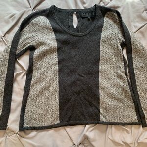 Two Tone Gray Cashmere Sweater
